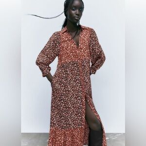 Zara Floral Print Midi Dress
